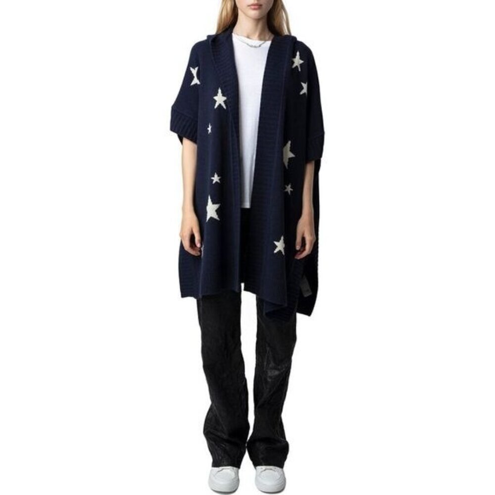 Zadig & Voltaire Inna Stars Hooded Cashmere Cardigan Sweater XS/S
